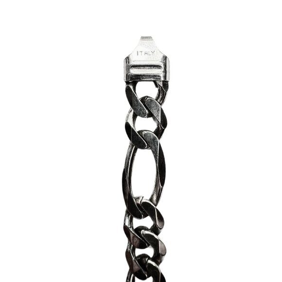 Men's Figaro Link Chain SS Bracelet Italy BIB - Picture 3 of 5